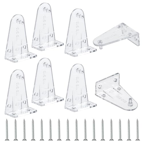 Ymapinc 8Pcs Clear Venetian Blind Brackets, Clear Plastic Brackets for Blinds Plastic Venetian Replacement Parts, Bottom Rail Hold Clips with Screws