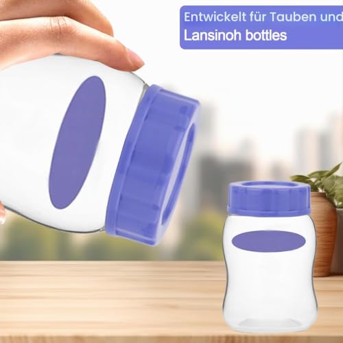 4 Stück Babyflaschenverschlüsse, Kompatibel mit Pigeon und Lansinoh Flaschen Auslaufsichere Ersatzdeckel für Reise und Aufbewahrung (Lila)