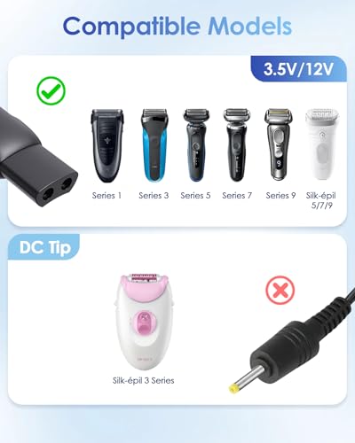 12V/3.5V USB C Rasierer Ladegerät Adapter Ladekonverter für Braun 1/3/5/6/7/9/XT5 Series Elektrorasierer, Portabler Typ-C Rasierer Konverter Adapter (ohne Kabel)