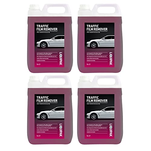 Liquipak Traffic Film Remover 4x5L - Concentrated TFR, Heavy Duty Road Film Remover, For Cars, Motorbikes, Truck, Vans & More, Removes Dirt & Road Grime, 4x5 Litres