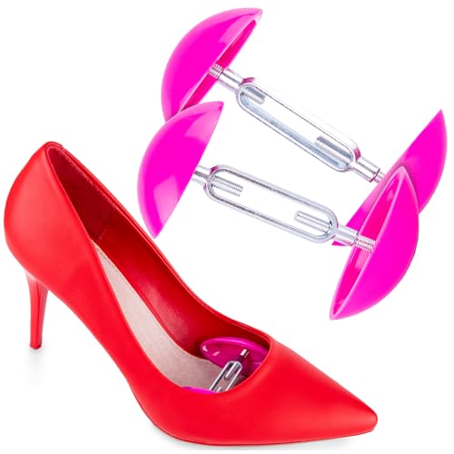 TULMERO Horma ajustable para zapatos de 2 vías, para zapatos ajustados, 1 par, Rosa., Universall
