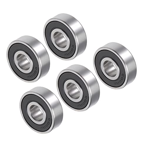 CoCud 深溝ボールベアリング 608-2RSモデル 8 mm内径 22 mm外径 7 mm厚さ カーボンスチール ダブルシールドベアリング アプリケーション モータースケートボードローラーホイール用 5個入り