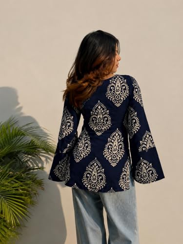 Image of ANNI Designer Cotton Short Kurti for Women | Stylish Kurti | Short Kurti Top | Casual Kurta for Women | Comfortable Cotton Kurtis for Womens