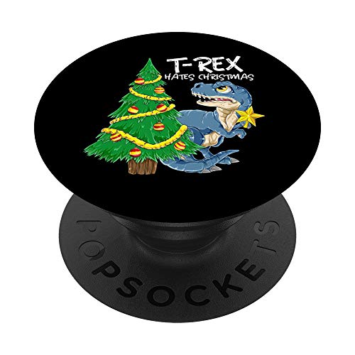 T-Rex Hates Christmas Dinosaur Pajamas Men Boy Kid Xmas Gift PopSockets Supporto e Impugnatura per Smartphone e Tablet