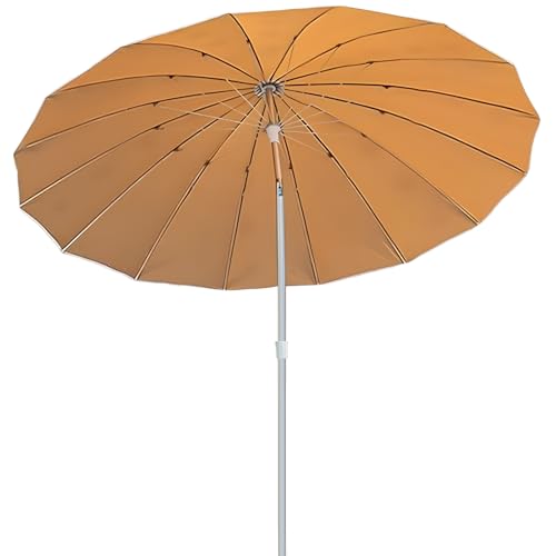 Parasol de marché rond 16 baleines, structure premium inclinable