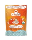 Kubo Tea, Coconut Chai Black Tea, Organic High Caffeine Blend, 20 Servings (155mg Caffeine each), Pyramid Tea Bags, Compostable & Biodegradable Packaging, Brew Hot or Iced, Healthy Coffee Substitute