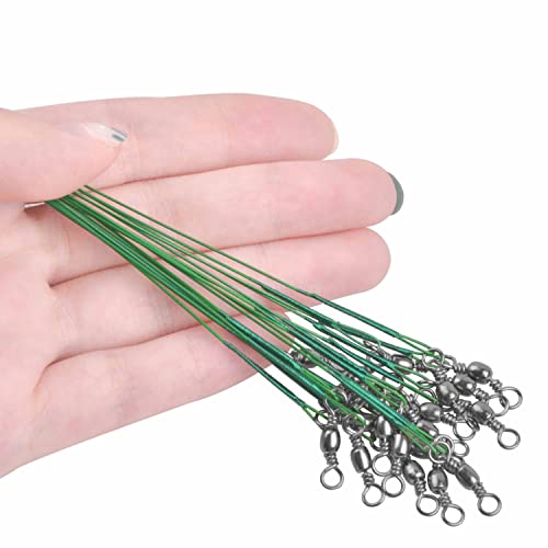 Juego de 60 cables líderes para pesca acero inoxidable 40 lbs miniatura 6