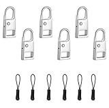 Zipper Clip Theft Deterrent - Anti-Theft Locks Keep Zipper Closed (6 Pc Set, Black & White, Nylon Cord)