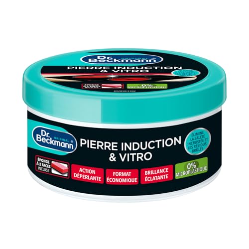 Dr. Beckmann - Pierre Induction et Vitrocéramiques 250g - Nettoyant Plaque Induction Au Charbon Actif - Nettoyant Plaque Vitrocéramique Qui Élimine Les Saletés...