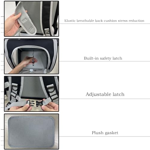 Mochila para gatos con gran capacidad interior y ventanas ventiladas 8