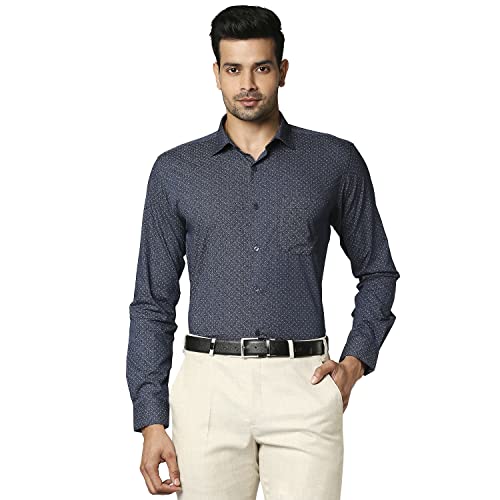 Image of Park Avenue Men's Pure Cotton Checks Pattern Regular Fit Semi Cutaway Collar Half Sleeve Formal Shirt