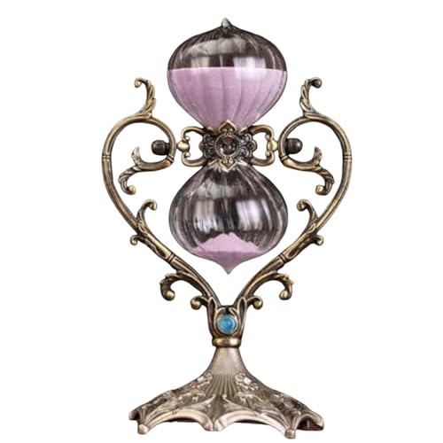 Reloj de hora con arena, temporizador de arena grande de reloj de arena de 60 minutos, temporizador de cristal de hora de aleación de zinc en relieve antiguo, reloj de arena de 1 hora, temporizador de