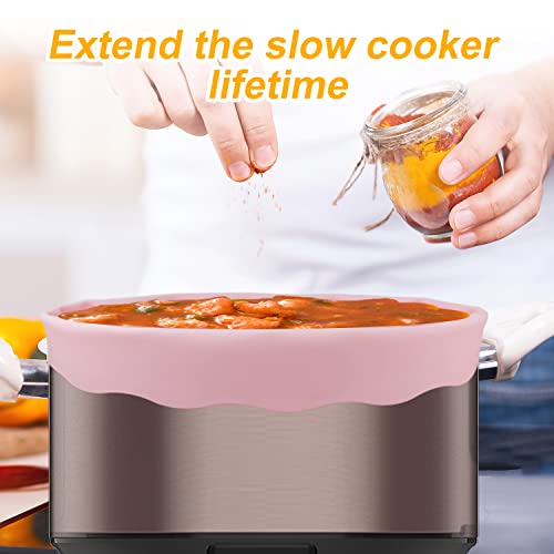 Forro de silicona para crockpot de 6-8 qt reutilizable y resistente rosa 7