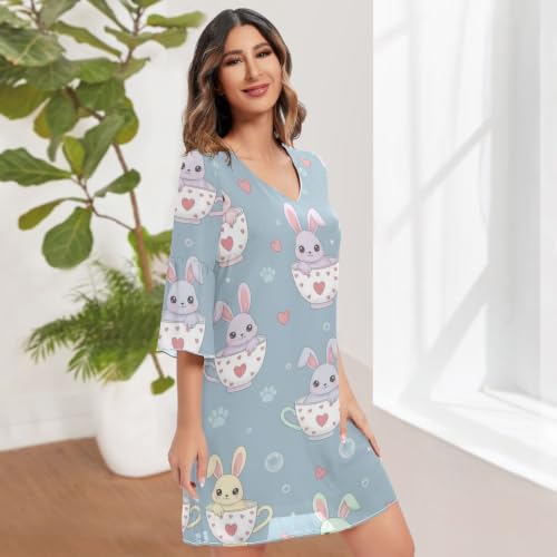 Robe hawaïenne mignonne fluide et légère pour masquer les rondeurs - 3