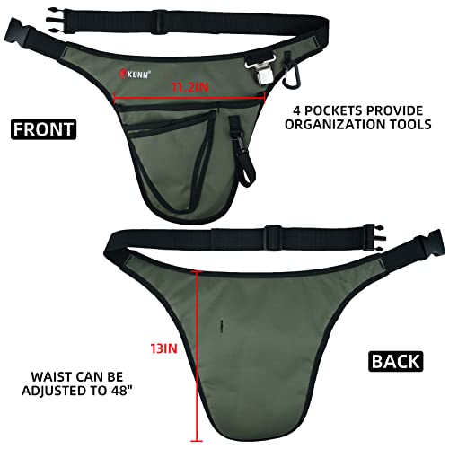 Kunn Garden Tool Belt,Durable Adjustable Tool Belt Waist Pouch With 4 Pocket For Women Men Gardeners Florist Army Green #TOP1