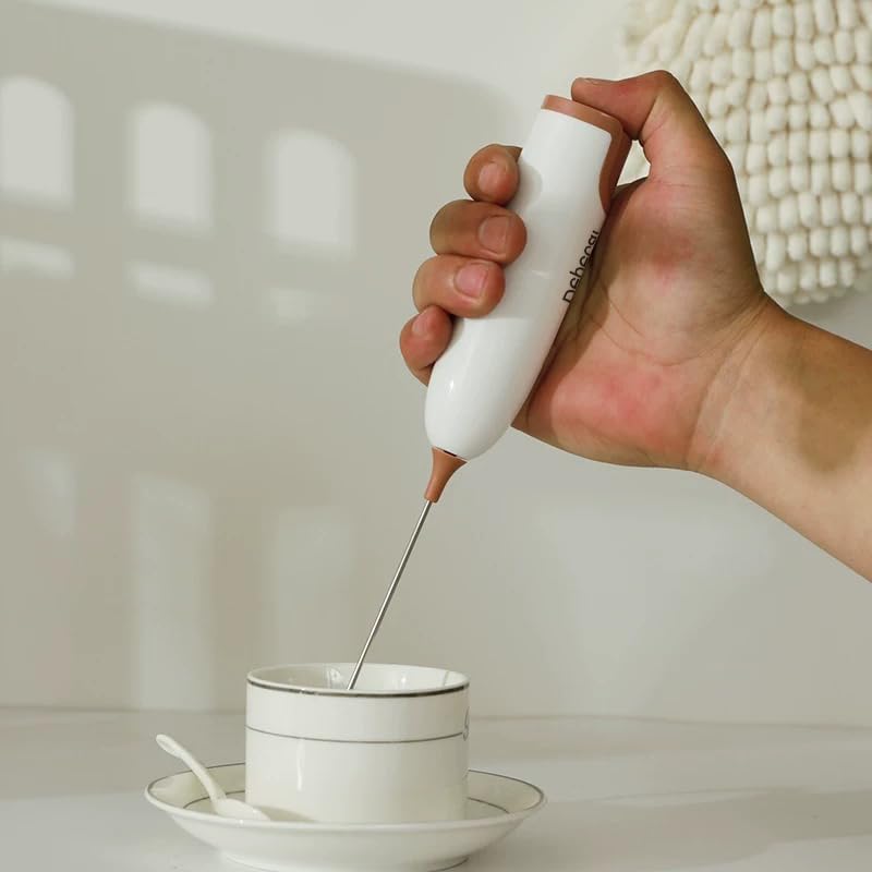 USB Rechargeable Milk Frother Stick Handheld Mini Electric Foam Maker Coffee Frother with Stainless Steel Whisk Drink Mixer Milk Foamer Blender for Cappuccino Hot Chocolate Frappe Egg