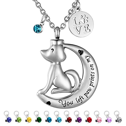 Hgqwfv Urn Necklace For Ashes For Women Cremation Jewelry For Ashes Stainless Steel Pet Urns For Dogs Ashes Necklace Memorial Necklaces Dog Ashes Keepsake With 12 Birthstones #TOP1