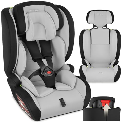 tectake® Seggiolino Auto i-Size con Protezione Impatti Laterali, Poggiatesta...
