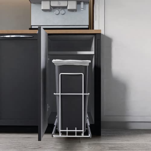 Home Zone Living 29 Liter / 7.6 Gallon Pull-Out Trash Can, Under The Counter, Single Bin #TOP3