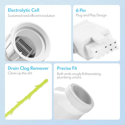 Salt Cell - up to 40,000 Gallons Swimming Pool Chlornie Generator, Compatible with Hayward T-15 Pool Turbo Chlorinator System Fit for AquaRite, AquaTrol， Pro Logic by A-Outsanding - Used condition - Image 5