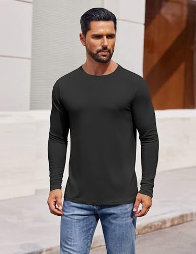 COOFANDY Men's Long Sleeve Tee Shirts Crew Neck T-Shirt Casual Pullover Basic Tees Soft Stretch Tshirts4