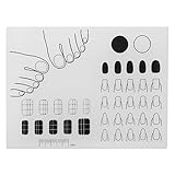 FRCOLOR Manicure Mat Silicone Nail Art Stamping Mat with Ruler and Color Testing Area Nail Polish Practice Pad Sticker Guide Protective Table Cover for Workspace