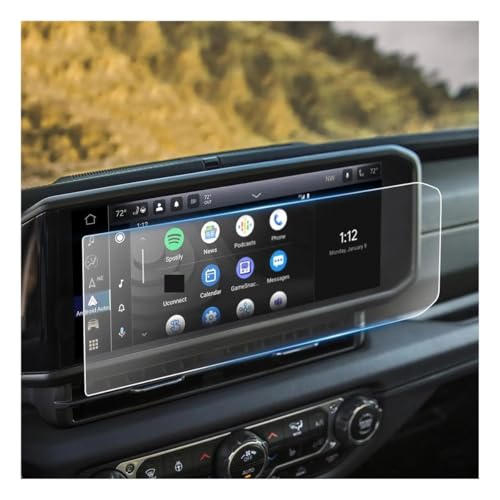 Film protecteur d'écran voiture pour Wrangler JL 2024 | Verre trempé tableau bord 12.3 pouces