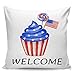 Scrummy Fundas de almohada de 60,96 x 60,96 cm, diseño de la bandera americana con texto en inglés "WelCOME Independence Day"