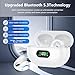 dufiga Ultra Open Ear Headphones Bluetooth 5.3 Wireless Clip On Earbuds with Digital Display Charging Case 60 Hours Playtime Sport Earphones Built-in Mic IPX7 Waterproof for Running Fitness White