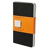 Moleskine QP311 Cahier Journal Ruled 5 1/2 x 3 1/2 Black Cover 64 Sheets