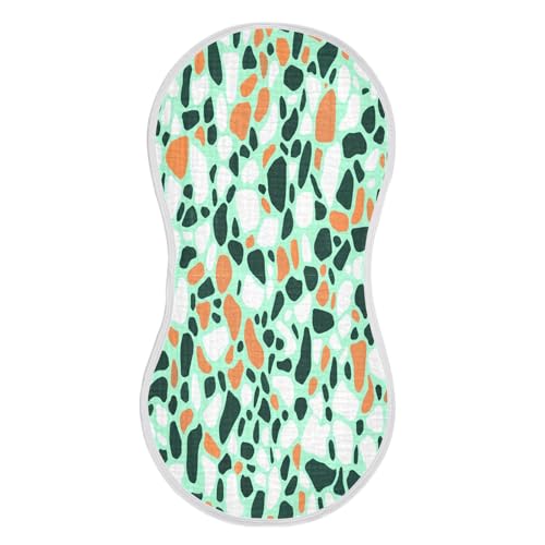 Colored Terrazzo Plant Burp Cloths Cotton Baby Washcloths,Large 22x11in Burping Cloth Absorbent and Soft for Newborn Baby Boys and Girls,4 Pack