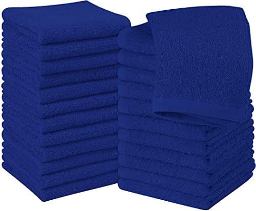 Utopia Towels - Cotton Washcloths Set - 30 x 30 cm, White - 100% Ring Spun Cotton, Premium Quality Flannel Face Cloths, Highly Absorbent and Soft Feel Fingertip Towels (24-Pack, White)
