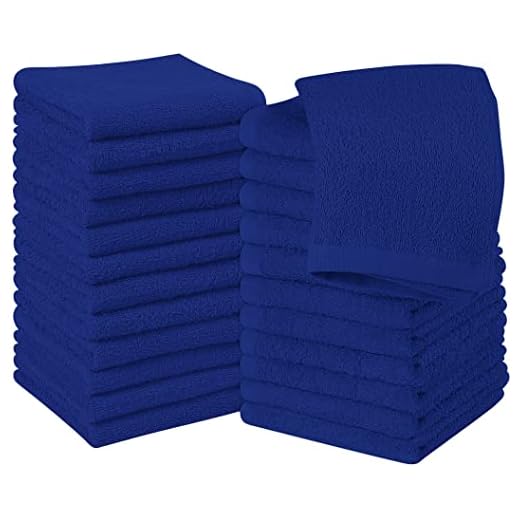 Utopia Towels Cotton Washcloths Set - 100% Ring Spun Cotton, Premium Quality Flannel Face Cloths, Highly Absorbent and Soft Feel Fingertip Towels (24 Pack, Royal Blue)