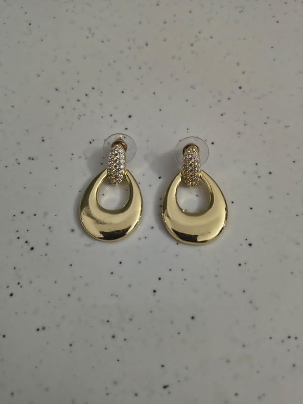 Image of Golden Tone Earring Set for Women | Micro gold Jewellery | Anti Tarnish Finish Minimal Design for Ethnic Western & Styling