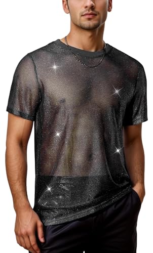 Chemise en maille respirante contre la chaleur en club, haut transparent AIEOE
