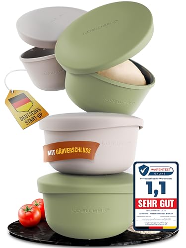 LOEWERK Pizzaballenbox 4er Set Olive/Grau