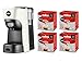 Lavazza, A Modo Mio Macchina per Caffè Tiny Eco Bianca con 64 Capsule Qualità Rossa Incluse, Macchina per Espresso in Plastica Riciclata, 1450 W, 220-240 V, 50/60 Hz, 0.6 Litri