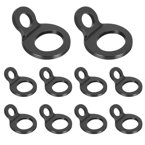 10 Pezzi Occhielli di Ancoraggio in Acciaio Inox O-Ring Anello di Ancoraggio Accessori, con Anello di Ancoraggio O-Ring di Colore Nero per Il Montaggio in Garage, Officina, Camion, rimorchio