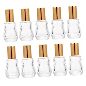 DOITOOL 10stücke Ätherische Öle Glasrollerflaschen Kompakte Rollflaschen für Ätherische Öle Nachfüllbare Glasflaschen für Reisen und Tägliche Gesichts und Körperpflege