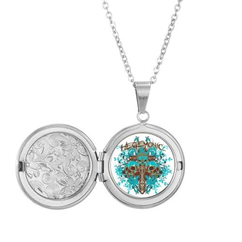 Collier médaillon graffiti bleu et noir bijou street