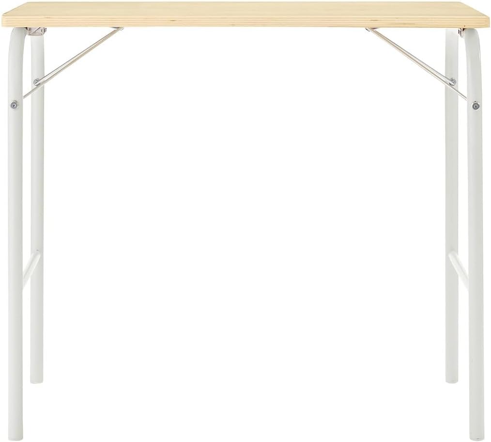 無印良品 MUJI 12132233 Steel Pipe Table, Off White, Foldable,