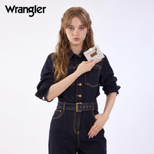 Image of Montana West X Wrangler Small Wallets for Women Ladies Girls RFID Minimalist Card Holder Billfold Thin Cash Wallet with Zipper Coin Pocket