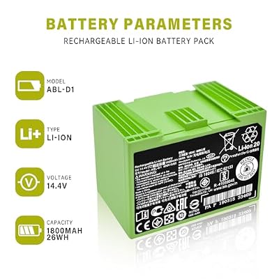 ABL-D1 4INR19/65 Battery for iRobot Roomba e and i Series i3 3150 i3+ 3550 i4 4150 i4+ 4550 i6 i7 i7+ 7150 7550 5150 e5150 e515020 e5152 e5154 e5158 e5 e6 e6198 e619820 i7158 i7550 i7558 14.4V 1800mAh