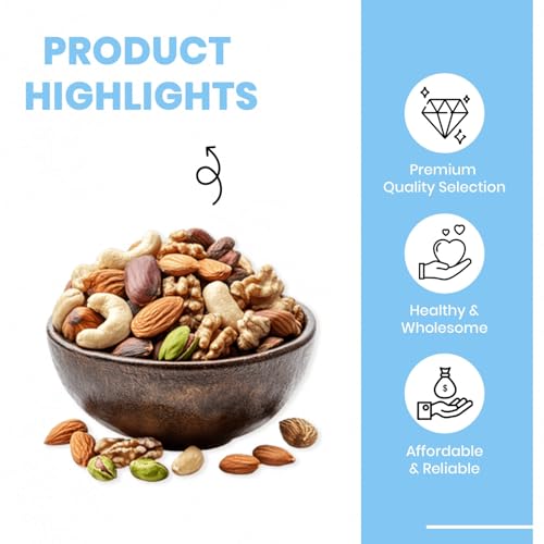 Image of Browntree Five Star 5P - 420g | Premium Mixed Fruit, Special Dry Fruit Mix, Omega Mix, Nut Berry Mix & Health Mix | Ready-to-Eat Nutri Snack Combo Pack | Festive Dry Fruit & Nut Combo | Corporate Gifting & Family Celebrations