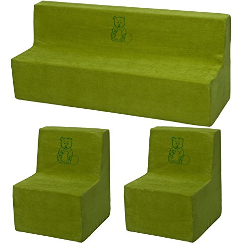 Velinda Kinderzimmer-Set m. Stickerei: 2xKinderstuhl+Sofa Kindermöbel...