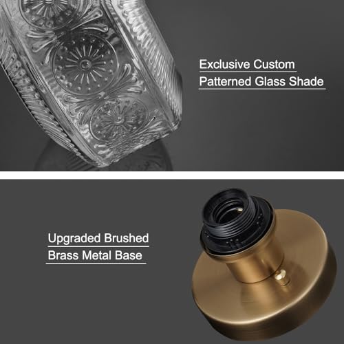 DSMJFU Semi Flush Mount Ceiling Light, Vintage Small Ceiling Light Fixture, Thickened Glass Hallway Lighting Fixture, Brass Kitchen Ceiling Mount Light for Entry Way, Bedroom, Bathroom, Porch by DSMJFU DSMJFU - Image 7