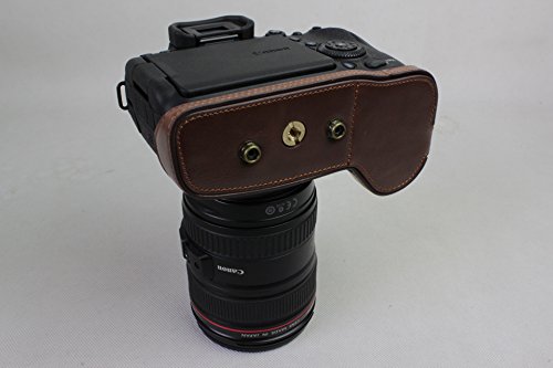 6D Mark Ii Leather Case, Bolinus Handmade Pu Leather Fullbody Camera Case Bag Cover For Canon Eos 6D Mark Ii With 24-105Mm Lens Bottom Opening Version + Neck Strap + Mini Storage Bag - Coffee #TOP7