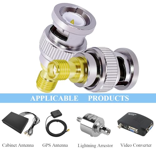 SMA to BNC Coax Adapter SMA Female to BNC Male Coaxial Connectors for SDR, Handheld Radios, Scanner, Walkie Talkie, Coaxial Adapter 2PCS - Image 5