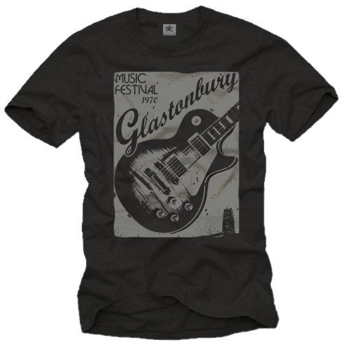 Musique T-Shirt Homme Rock Guitare Noir S-XXXL - Les Beatles, Paul McCartney, John Lennon, RIngo Starr, George Harrison Musique T-Shirt Homme Rock Guitare Noir S-XXXL