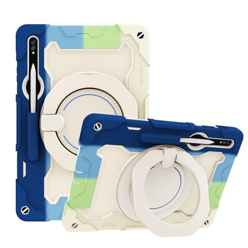 Funda Samsung Tab S7+ antigolpes con soporte de anillo ajustable y ranura para lápiz óptico